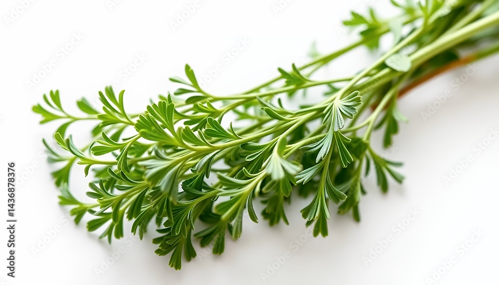 Vibrant Green Sweet Woodruff Sprig Isolated on White Screen Background Perfect for Herbal Studies and Fresh Ingredient Presentations Clear Botanical Display Vibrant Green Sweet Woodruff Sprig Isolated on White Screen Background Perfect for Herbal Studies and Fresh Ingredient Presentations Clear Botanical Display