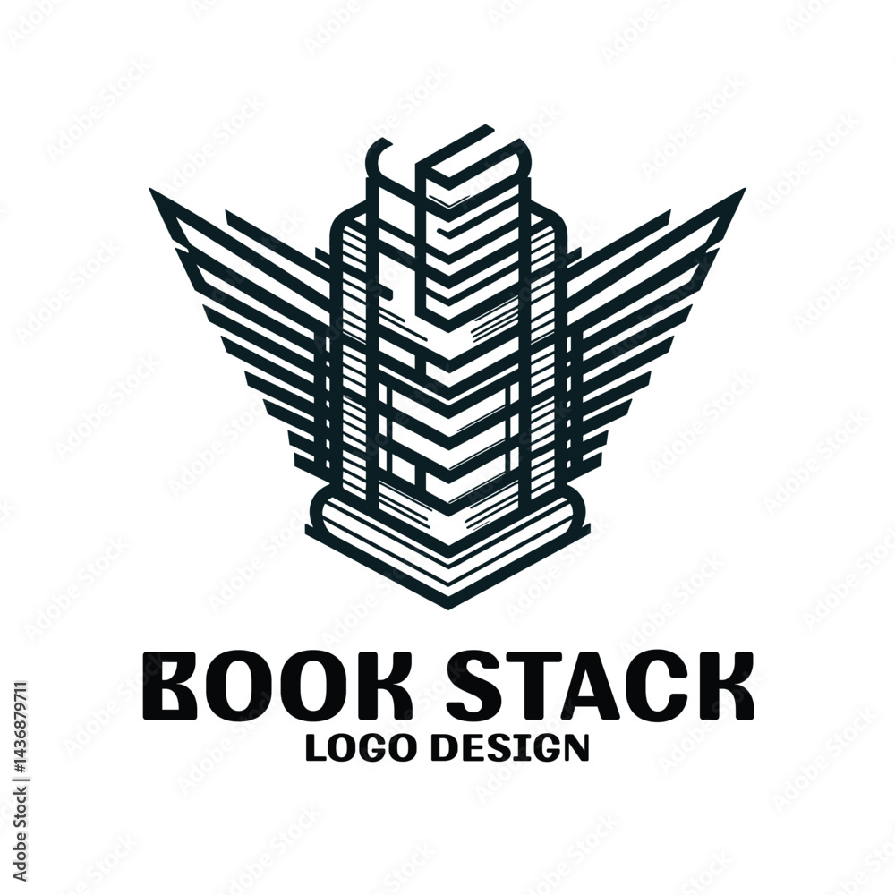 Book Stack Vector Logo Design Book Stack Vector Logo Design