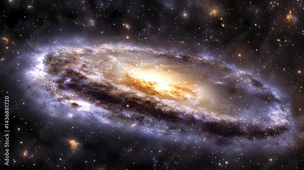 Fototapeta premium Bright and Mysterious Galaxy with Dark Matter and Halo Effects