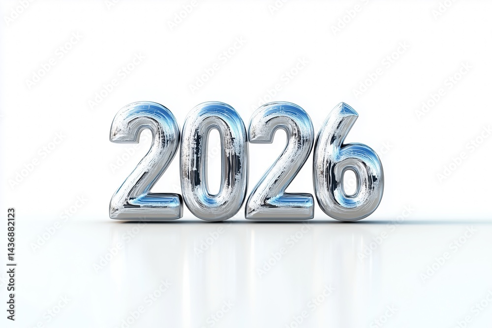 Dynamic 2026 render showcasing a shiny modern design on a sleek background