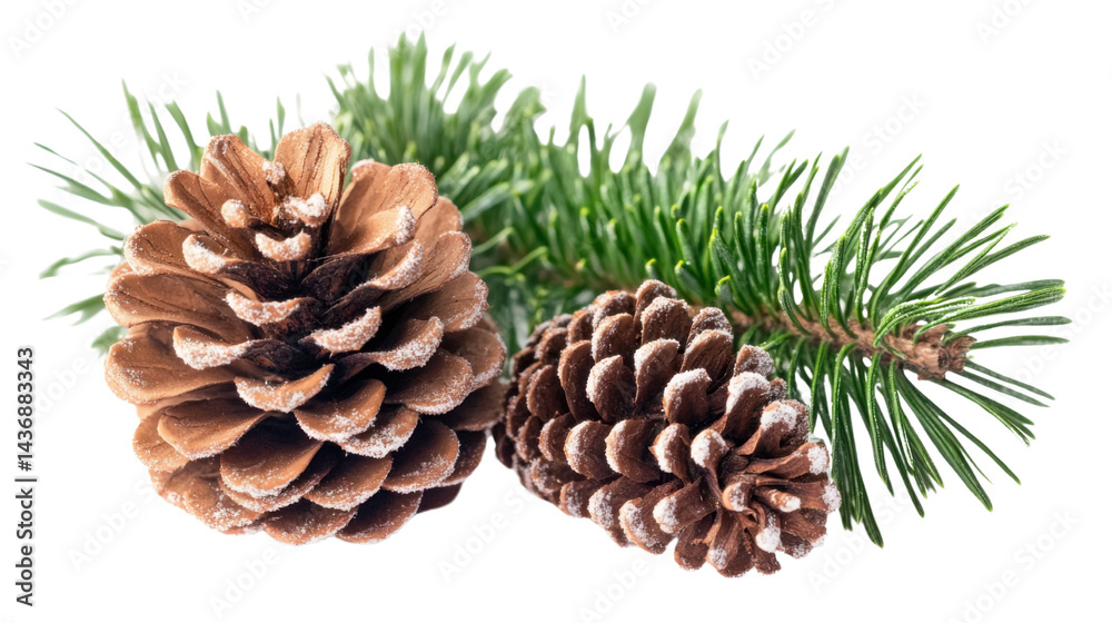 Festive Christmas Pine Cone Isolated on Clean White Background for Holiday Decoration and Seasonal Design Festive Christmas Pine Cone Isolated on Clean White Background for Holiday Decoration and Seasonal Design