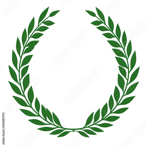 Dark green laurel wreath graphic design