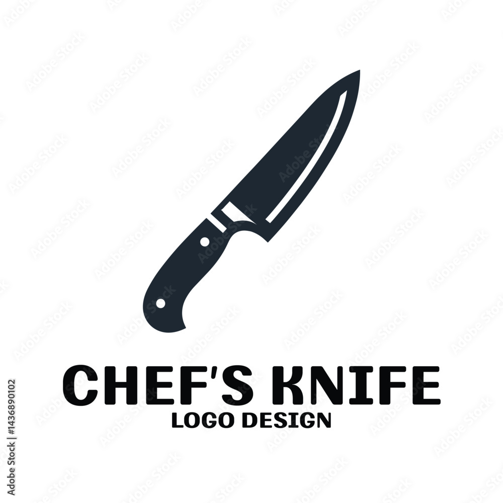 Obraz premium Chef's Knife Vector Logo Design