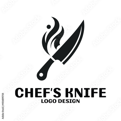 Chef's Knife Vector Logo Design