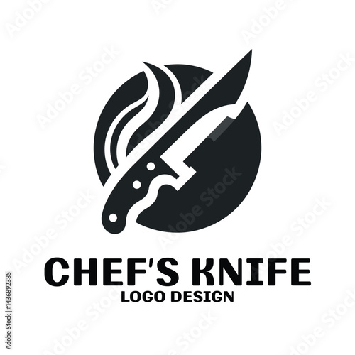 Chef's Knife Vector Logo Design
