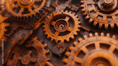 Intricately Designed Gears in Artistic Collection for Creative Use