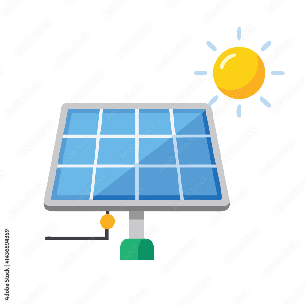 Solar panel vector and sun, panel, solar, sun, solar panel, eco, environmental, generation, power, renewable, alternative, 