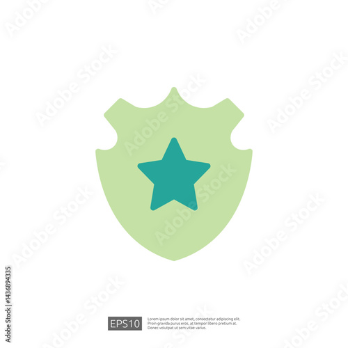 Icon of a Shield with a Star Symbolizing Law and Judgment in a Professional Context