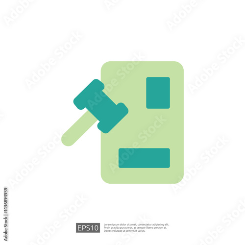 Legal Icon of Gavel and Document Representing Law and Judgment in the Justice System