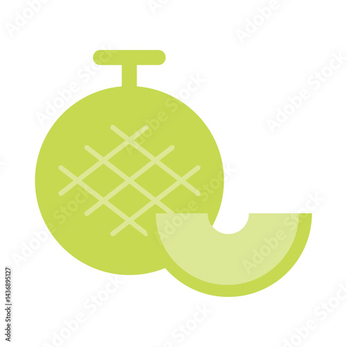 メロンのベクターイラスト：シンプルアイコン - Melon Vector Illustration: Simple Icon