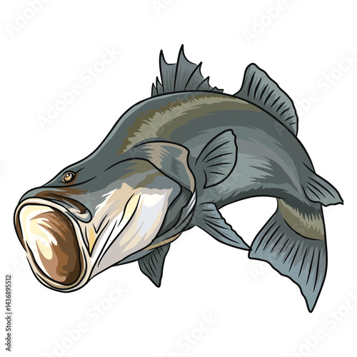 barramundi fishing illustration logo vector image t shirt