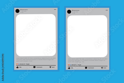 Two social media post templates on blue background