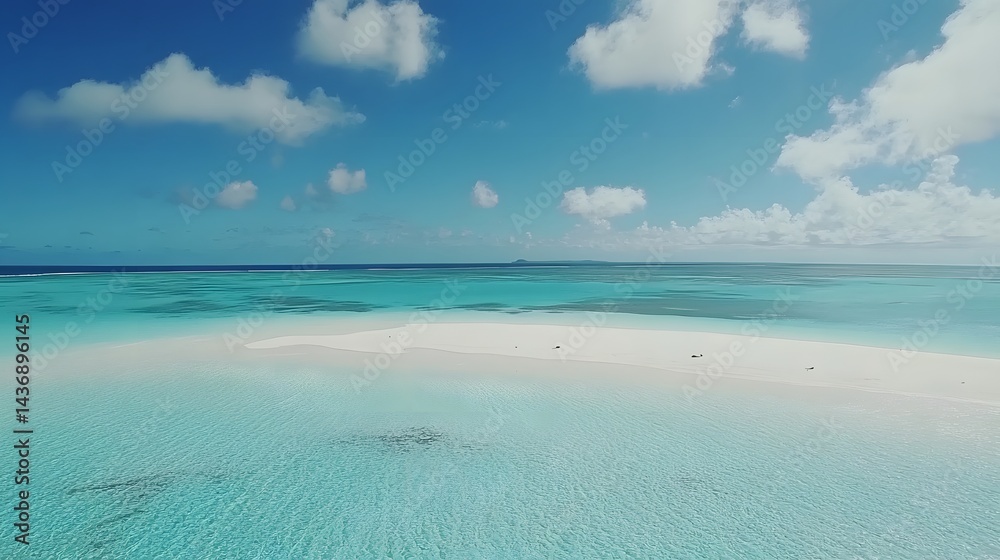 Fototapeta premium Stunning Aerial View of Tropical Island Beach and Turquoise Ocean