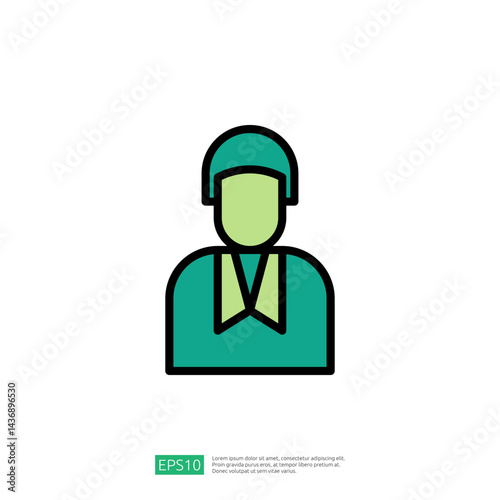 Legal Icon Representing Justice and Judgment in Law with Minimalist Design and Green Color Palette