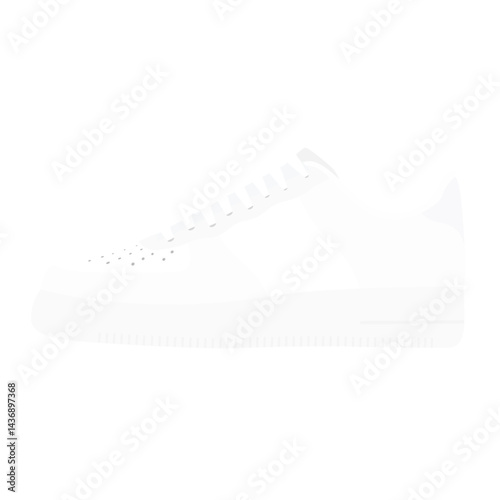Classic White Sneakers Vector Illustration