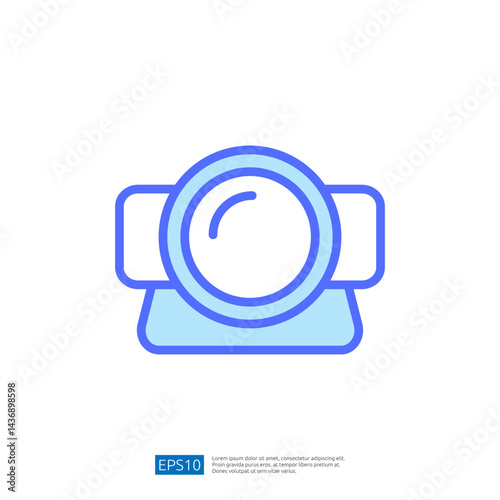 Stylized Icon of a Courtroom Gavel Representing Law and Judgment in Legal Proceedings with Minimalistic Design Elements and Soft Blue Color Palette