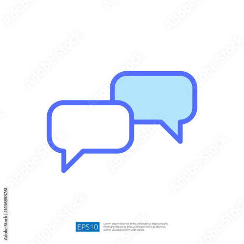 Legal Judgment Icon Representing Law And Justice Themes In A Minimalist Design With Speech Bubbles In Light Blue And White Colors