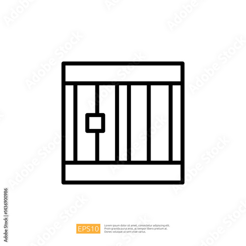 Outline Icon of a Law Court Symbolizing Law and Judgement in Legal System