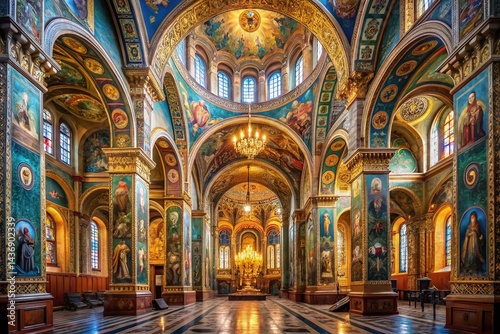 Holy Sepulcher Church Interior: Ornate Arches & Mosaics, Jerusalem