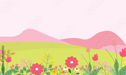 spring landscape with flowers