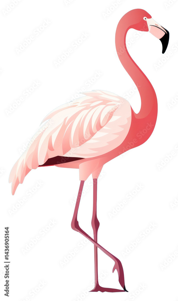 Fototapeta premium PNG Flamingo animal bird reflection.