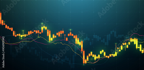 Stock market and finance. Trading gold forex  background vector	
