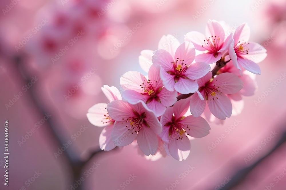 Delicate pink sakura blossoms, full bloom, intricate pattern , romantic, wallpaper Delicate pink sakura blossoms, full bloom, intricate pattern , romantic, wallpaper