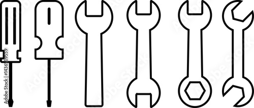 Tool icon set. Screwdriver and wrench icons. Settings and repair symbol. service sign. Maintenance tools
