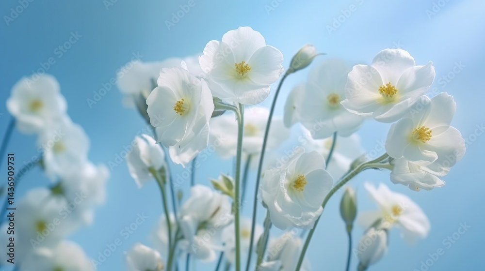 Obraz premium Spring forest white flowers primroses