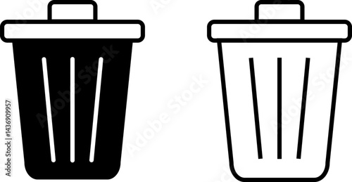 Trash icon set. Rubbish can icons. delete sign. Bin icon symbol