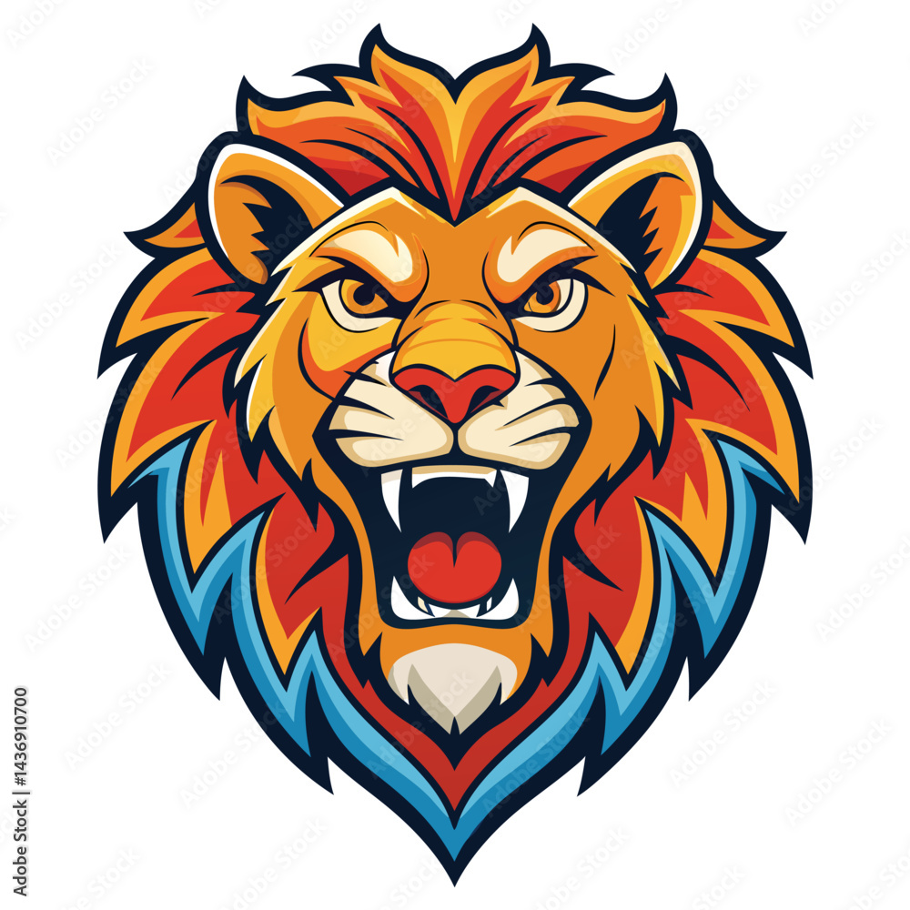 Obraz premium Fierce lion head graphic