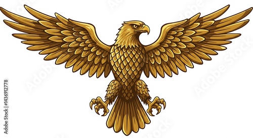 Majestic Golden Eagle with Spread Wings Clipart
