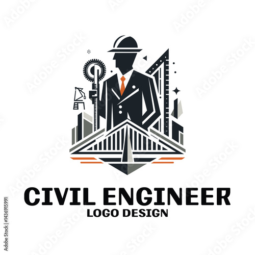 Civil Engineer Vector Logo Design