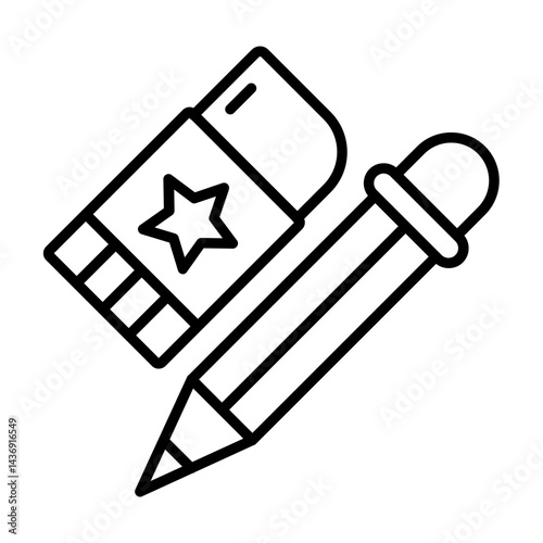 Pencil and eraser Icon