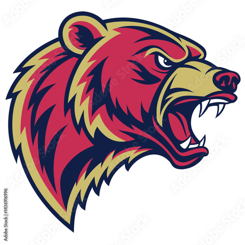 Angry bear head logo