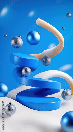 Stylish Winter Product Mockup with Blue Elements