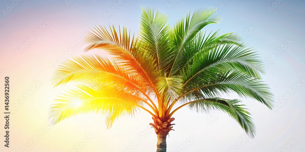Fototapeta premium Minimalist Palm Tree Logo Template: Tropical Summer Design Element