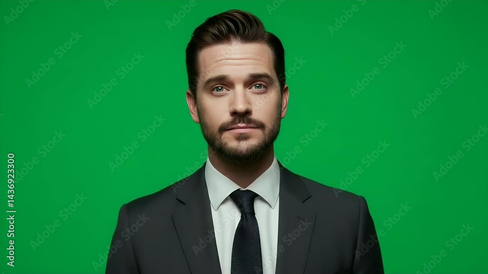 Portrait of a Confident Businessman Against a Green Screen Portrait of a Confident Businessman Against a Green Screen