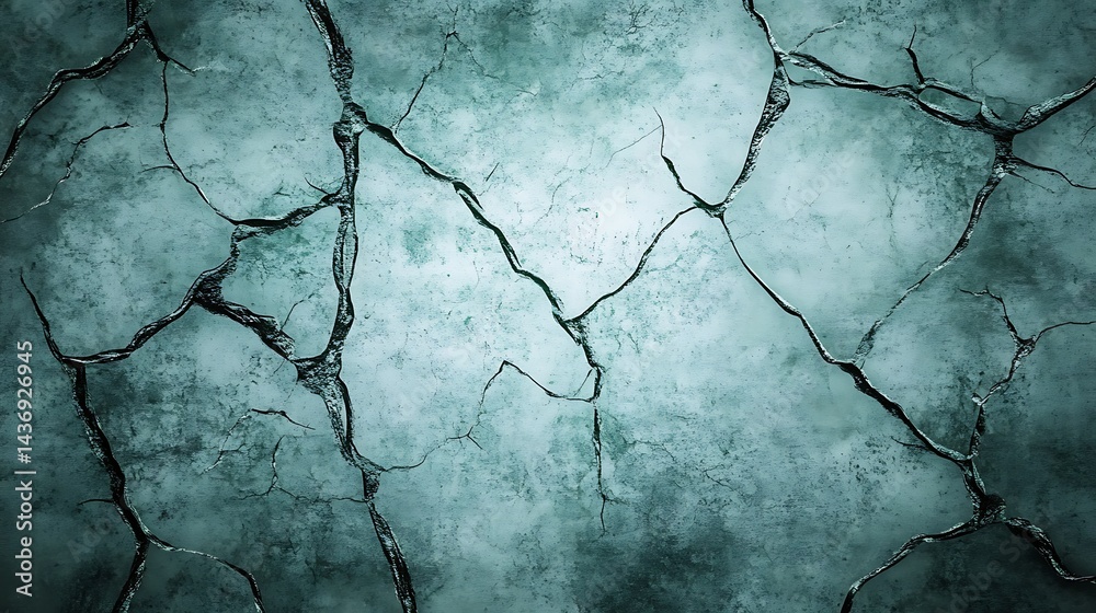 Obraz premium Cracked surface background image teal gray