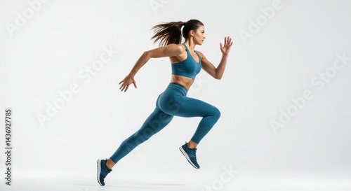young woman jumping in the air