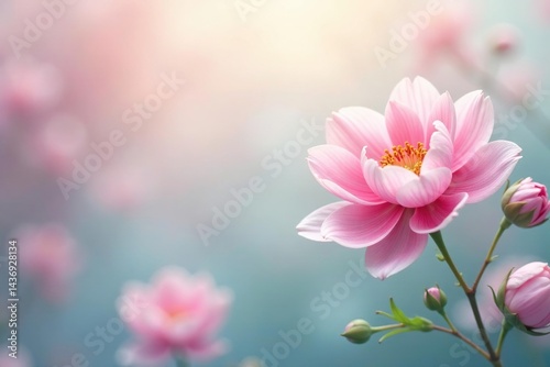 Subtle floral motif, pastel tones, soft focus, light, floral