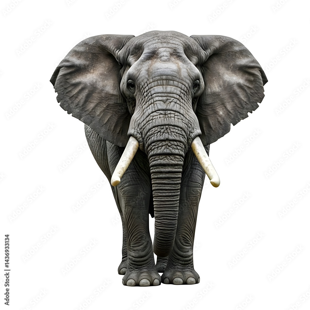 Obraz premium African Forest Elephant On White Background