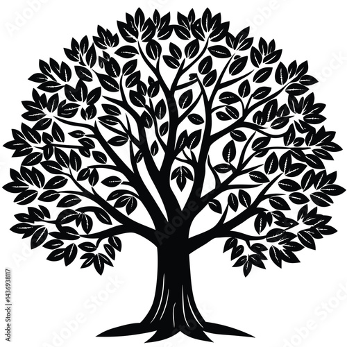 Elm trees icon set on white background