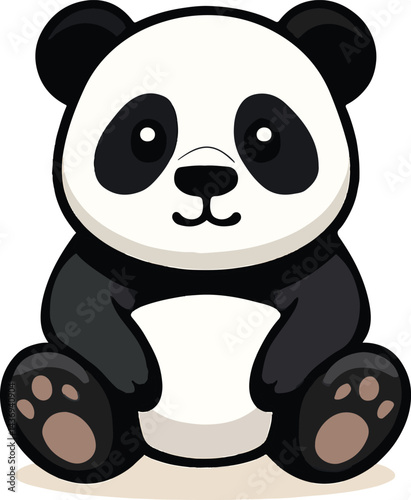 A cute panda illustration, ideal for animal-themed designs.
