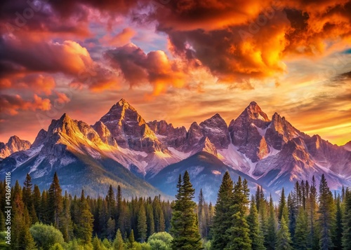 Pink Sunrise Mountain Panorama: Serene Alpine Glow at Dawn