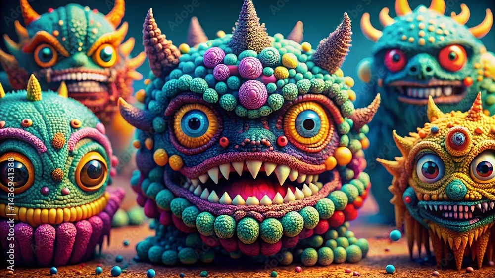 Pixel Art Monster Enemies: Macro Close-up Game Assets Pixel Art Monster Enemies: Macro Close-up Game Assets