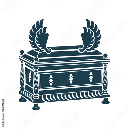 Ark of the Covenant Vector Illustration Ark of the Covenant Box with two angel wings on top