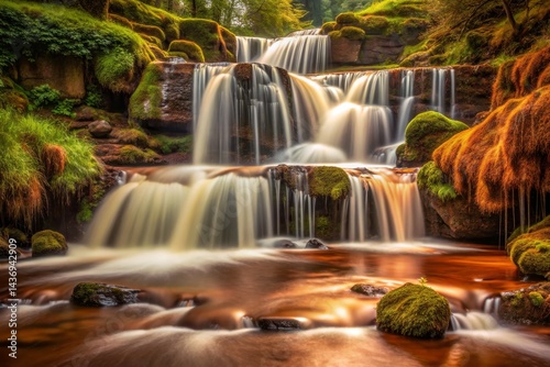 Cascading Waterfall in Lush Forest