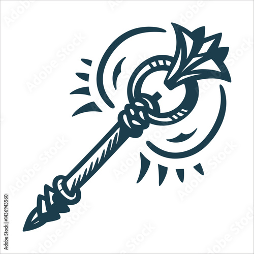 La Quintana Jousting Heraldic lance and ring target in iron gray with motion lines Jousting Lance Heraldic Ring Target Icon