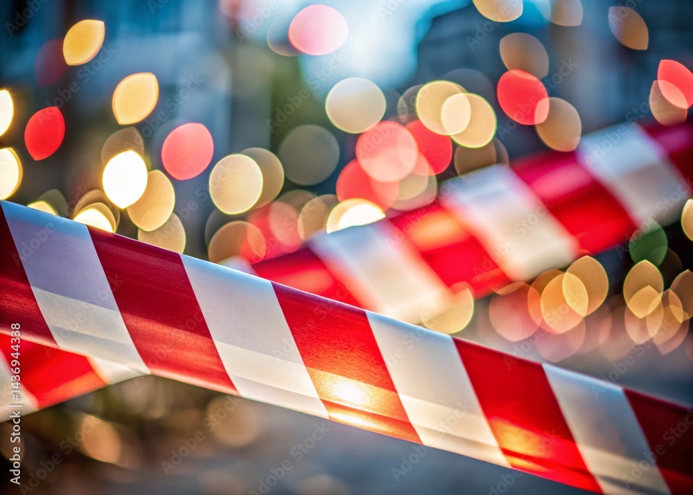 Red and White Crossed Caution Tape Background - High-Resolution Stock Photo